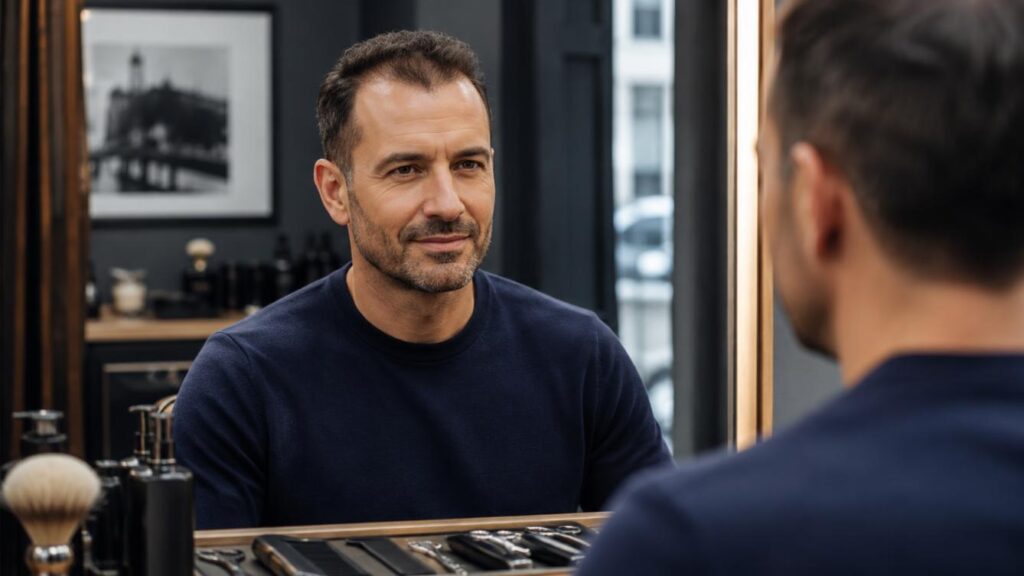 coupe homme cheveux clairseme